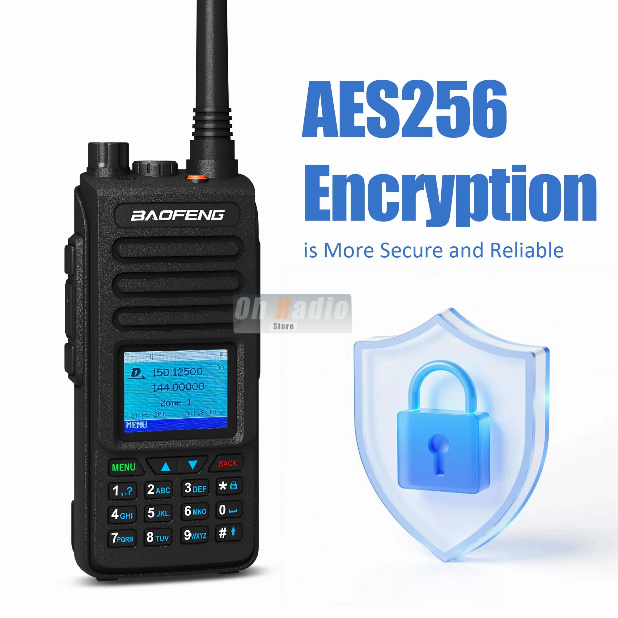 Baofeng DM-1702 GPS Walkie Talkie Digital Mobile Radio AES256 Verschlüsselung SMS Nachricht Digital Tier 1+2 Dual Band Dual Mode Analog