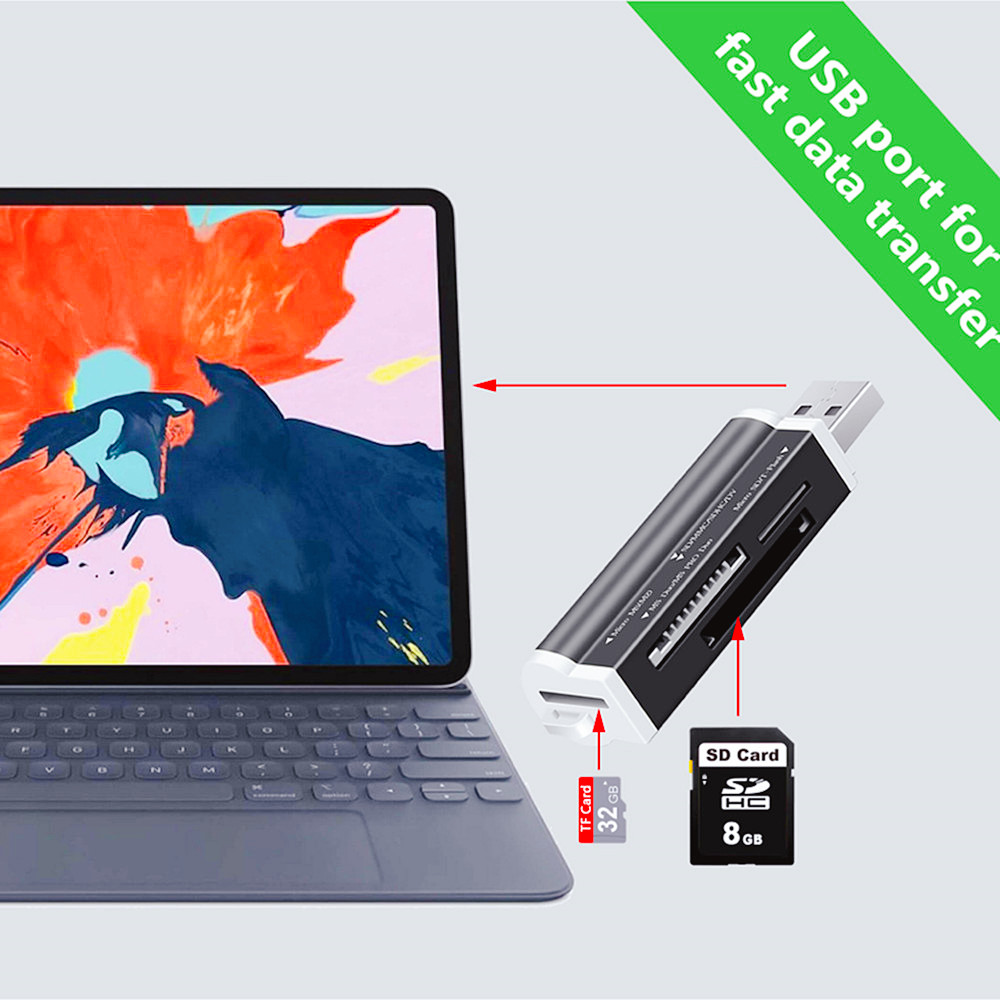 4 Trong 1 Đầu Đọc Thẻ Micro SD Flash USB Đọc Thẻ Nhớ Cho Memory Stick Pro Duo Micro SD/t-Flash/M2/MS SD Adapter