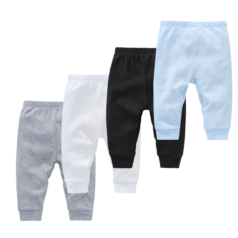 Kavkas 0-12M algodón bebé recién nacido 4 unids/lote pantalones para niño y niña pantalones largos sólidos mallas informales para bebé para niñas niños primavera otoño
