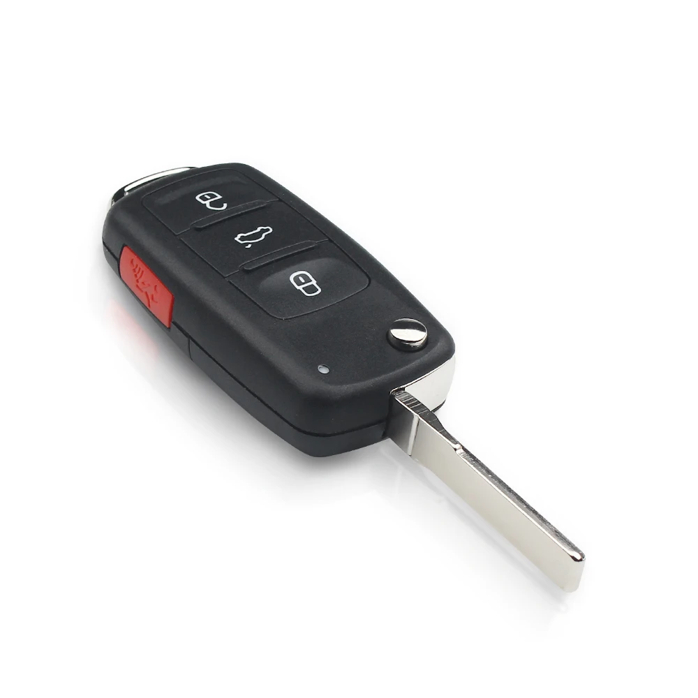 KEYYOU-Substituição Folding Car Key Shell, Capa para VW Volkswagen Golf, Mk6, Tiguan, Polo, Passat, CC, ASSENTO, Skoda Octavia, 2, 3, 4 Botões