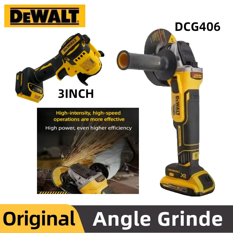 DeWALT DCG406 Lithium Angle Grinder Multifunctional Polishing Machine Industrial Cutted Machine Switch Cordless Angle Grinder