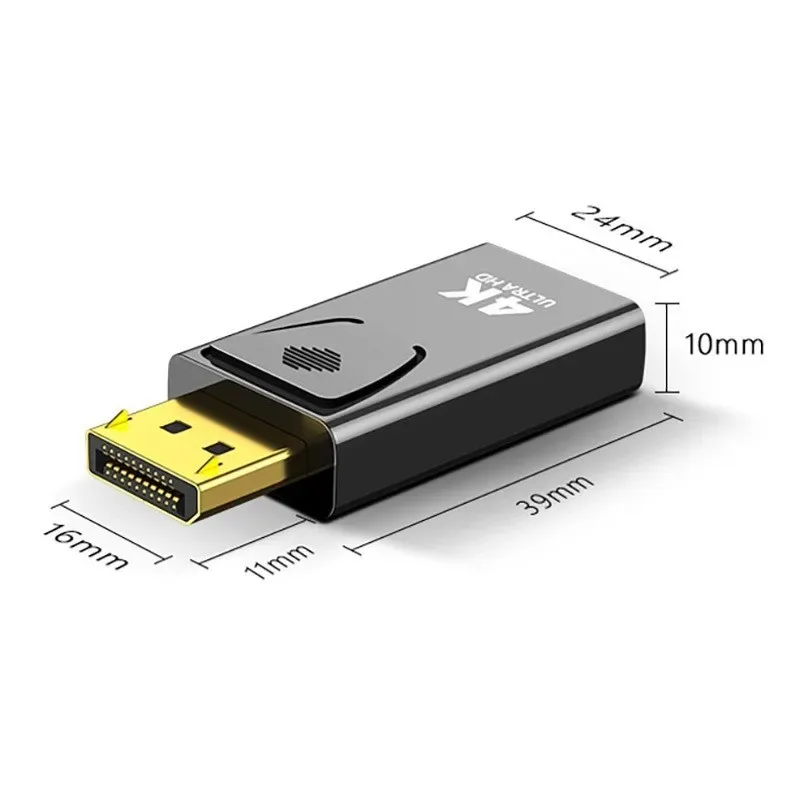 Cable adaptador 4K DisplayPort a HDMI, convertidor de Audio y vídeo compatible con 1080P DP a HDMI para PC, TV, portátil y proyector