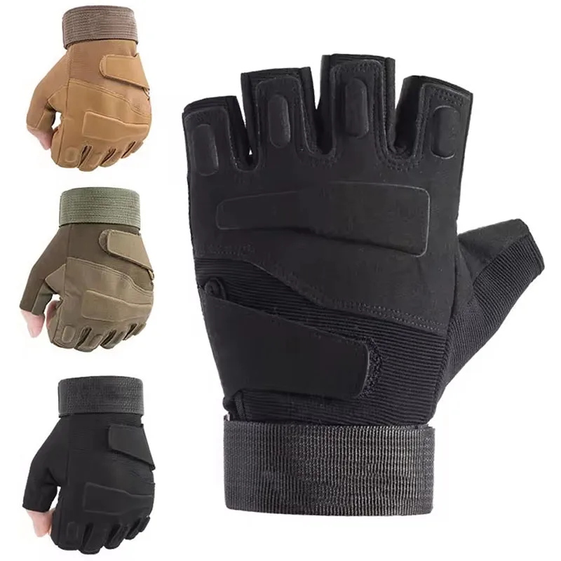 Taktische Halbfinger-Handschuhe für Herren zum Schutz im Freien, Sport, Radfahren, Klettern, Bergsteigen, rutschfeste Handschuhe