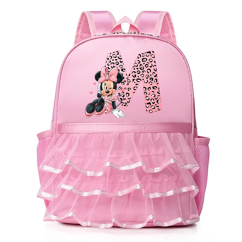 Bolso Kawaii de Minnie Mouse para niños, bolso de baile para niñas, mochilas de baile rosas con letras para niños, bolso de baile de Ballet para niñas, mochila escolar para bebés