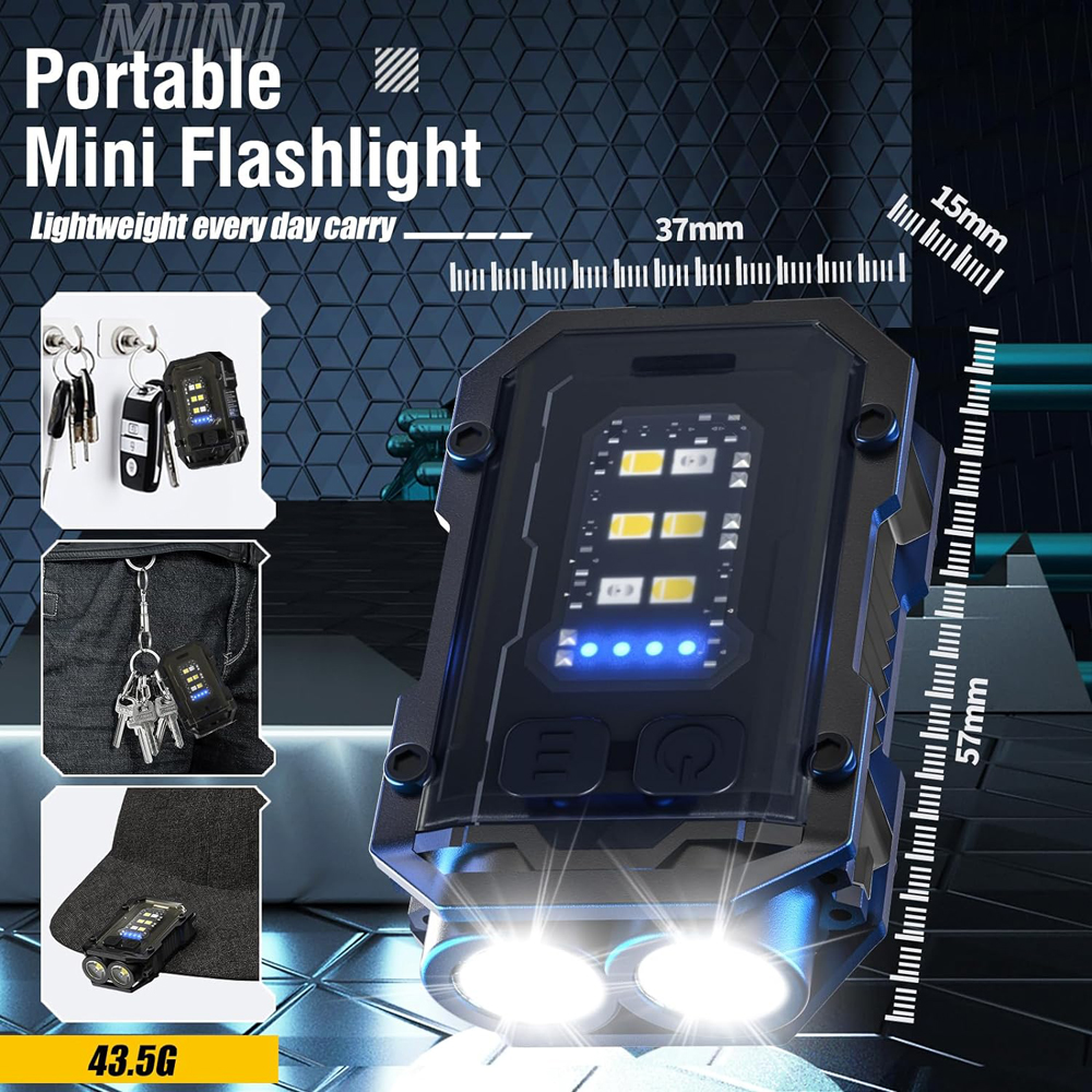 Leistungs starke Taschenlampe Licht magnetische Taschenlampe super helle LED multifunktion ale Linterna Cob LED edc Mini Schlüssel bund Taschenlampe