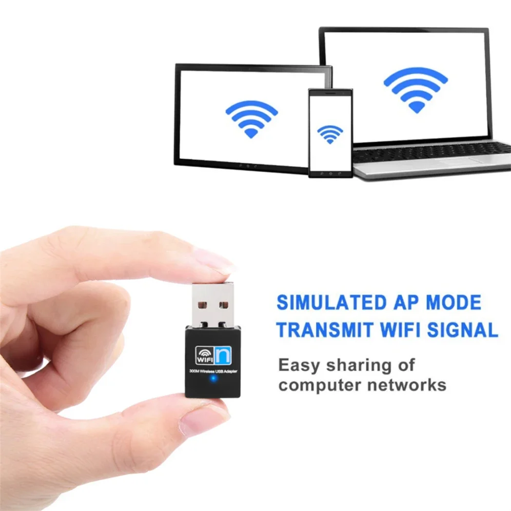 USB Wi-Fi адаптер 300 Мбит/с, 2,4 ГГц, 802.11n