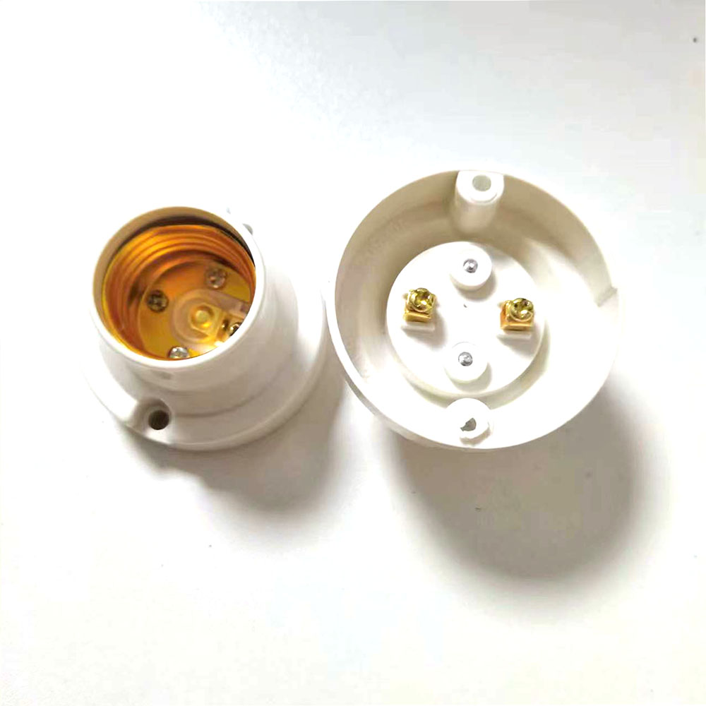 Soporte de lámpara LED plano de conversión redonda con tornillo E27, 6A, bricolaje, tornillo pequeño de escritorio, cabezal de iluminación Led, Base, enchufe de 220V, negro y blanco