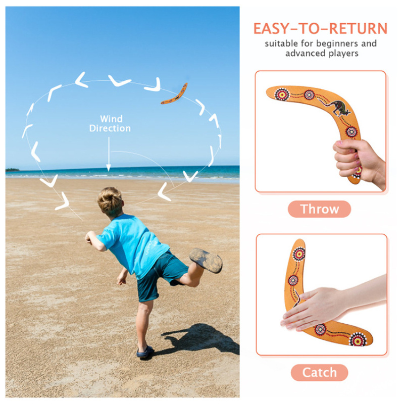 Thể Thao Ngoài Trời Kangaroo V-Boomerang Ném Bóng Ném Đồ Chơi Cha Mẹ-Con Đảng Trò Chơi Tương Tác Bằng Gỗ Boomerang Ngày Lễ Tặng