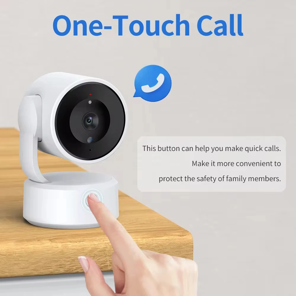 Cámara Wifi Tuya para interiores, Monitor de bebé con un solo toque de 5MP, cámara IP de seguridad de conversación bidireccional, videovigilancia inalámbrica con Zoom 4X