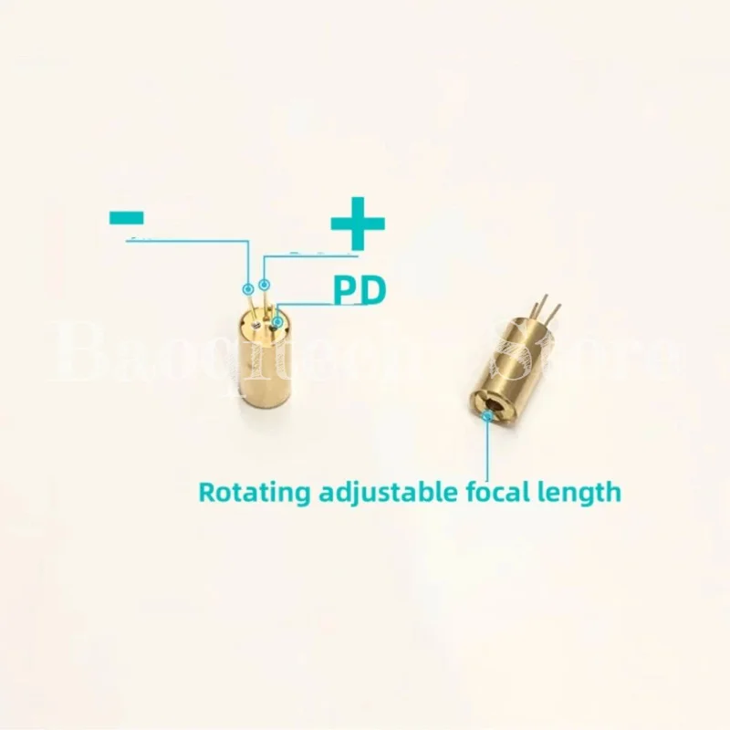 Módulo láser de grado industrial de 6mm, longitud focal ajustable interna, cabezal láser de tres patas, tubo láser de punto rojo, 650nm, 5mw