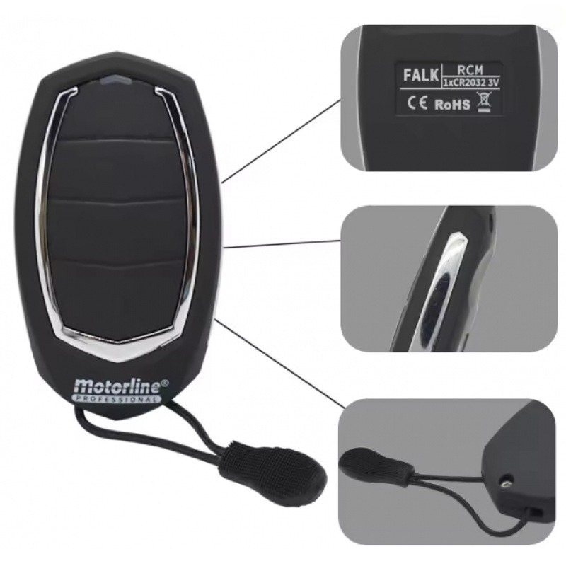 433.92MHz remote control suitable for MOTORLINE FALK RCM MX4SP DSM MXS 4SP gate remote with fixed key copy function
