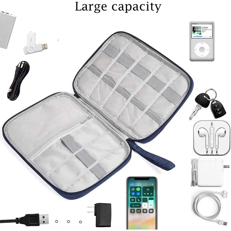 Multi-Function Travel กระเป๋าโพลีเอสเตอร์กันน้ําซิป Pack จัดเรียงข้อมูลกระเป๋าแบบพกพา Organizer กรณีแพคเกจการ์ด