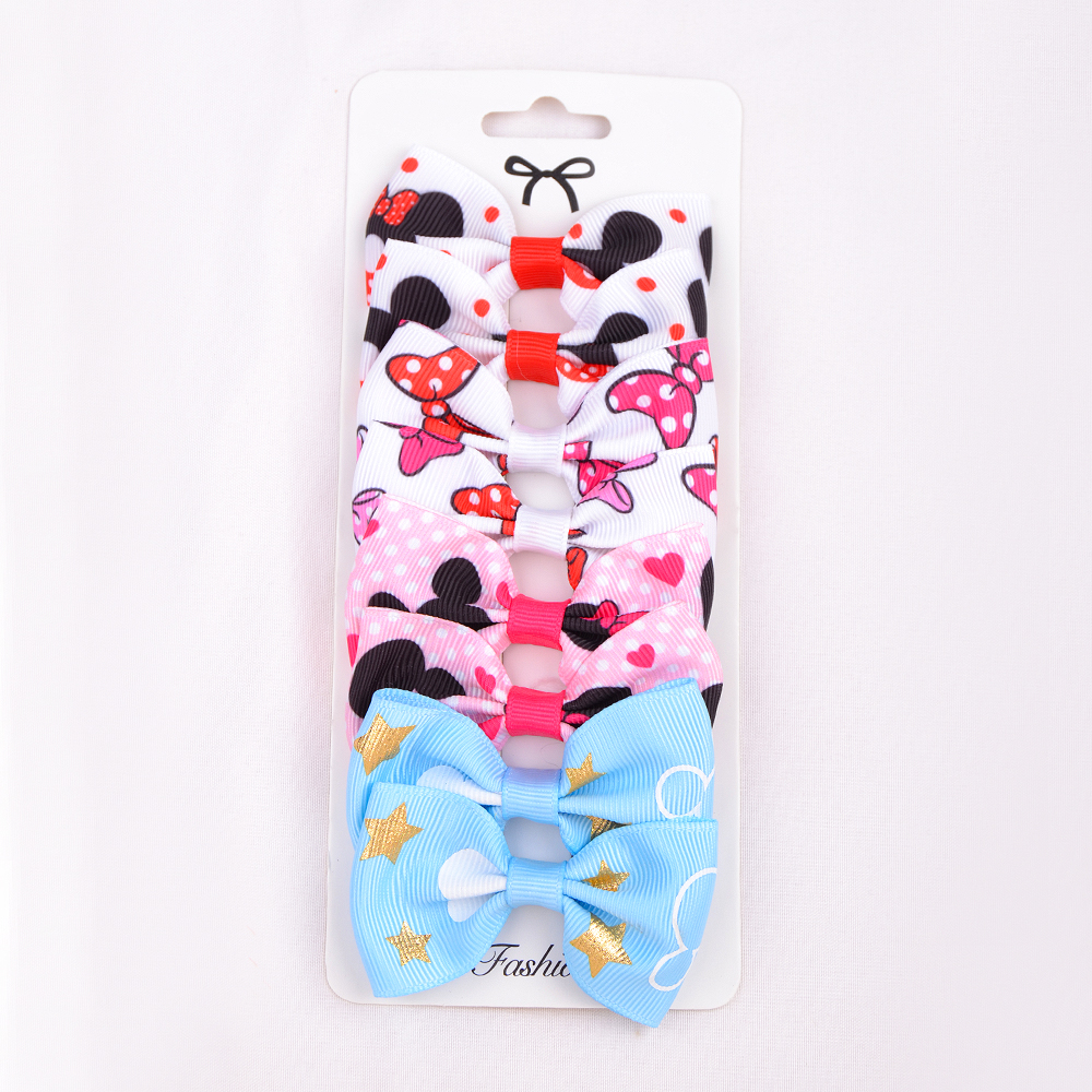 8 ชิ้น/เซ็ตแฟชั่นพิมพ์ Grosgrain ริบบิ้นผม Bows คลิปขนาดเล็กสําหรับทารกเด็กหญิง Headwear DIY เด็กอุปกรณ์เสริมที่ดีที่สุดของขวัญ