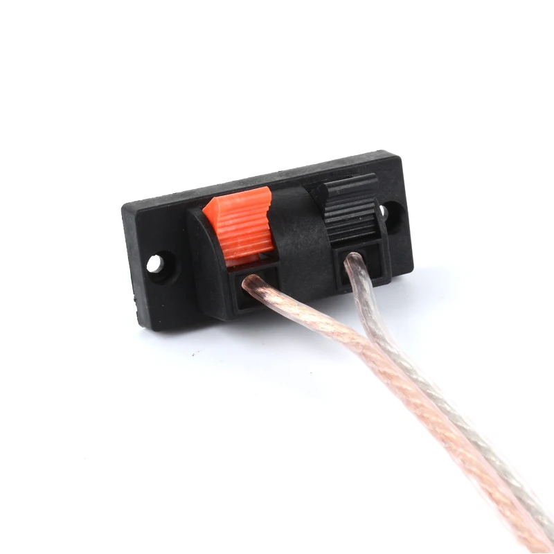 5 pz 2 posizioni connettore terminale push in jack carico a molla 2 vie 2 pin molla push rilascio terminali per altoparlanti audio domestici