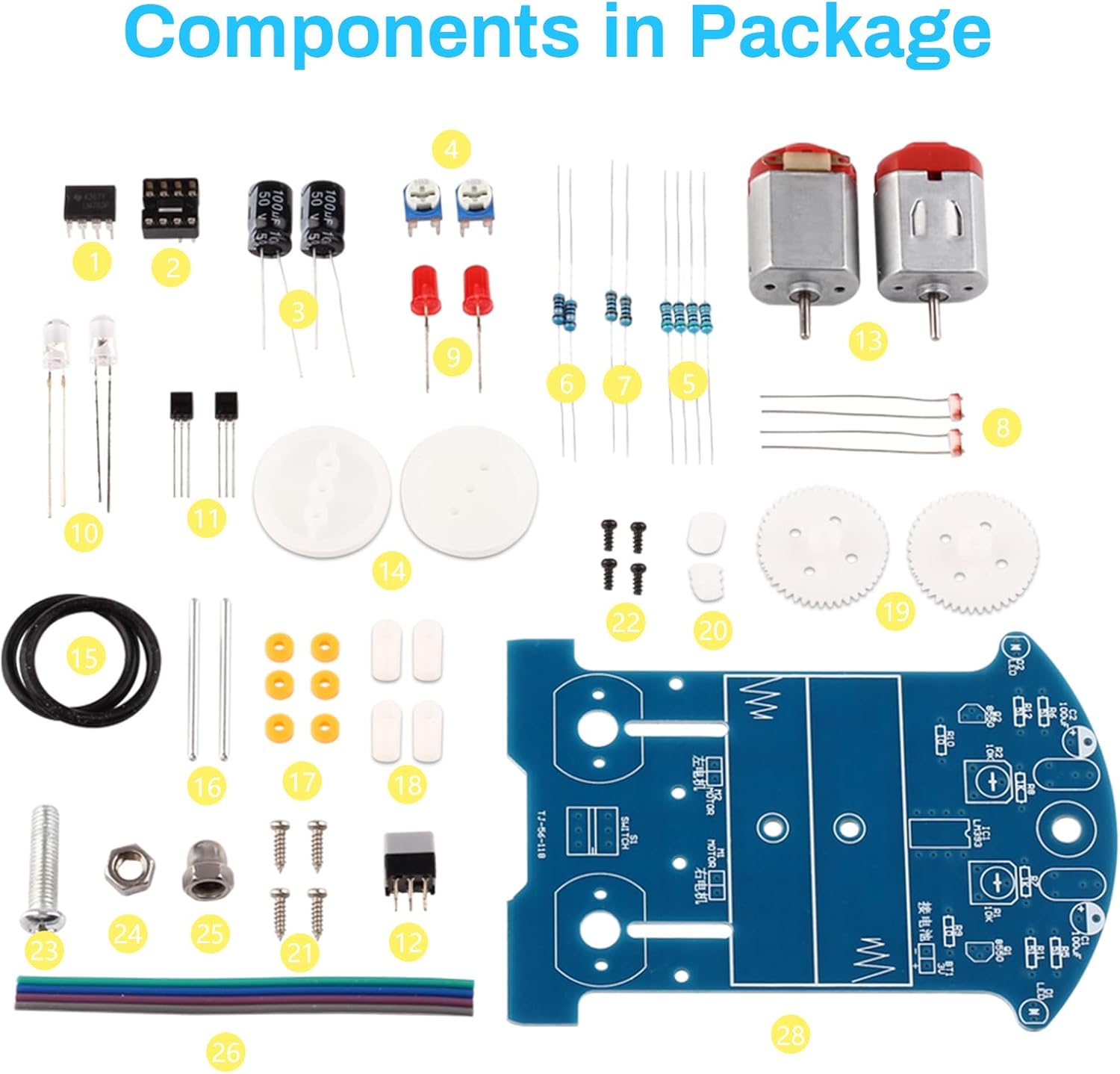 Practice Soldering Learning Electronics Kit Smart Car Soldering Project Kits Line Following Robot Beginners DIY Electronics