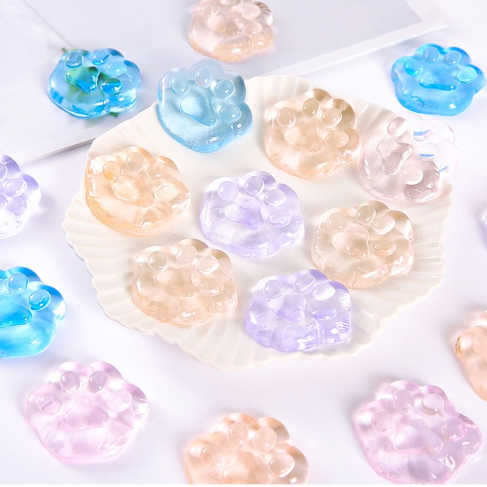 Kawaii Cat Claw Squeeze Toys Cartoon Anti Stress Sensory Fidgets Toy Simulation Transparent Cat Foot Squishy Unique Adults Gifts