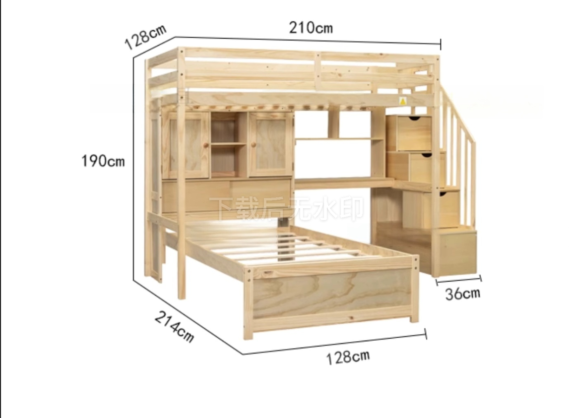 Twin Loft Bed.Twin Over Twin Bunk Beds with Stairs & Desk, Solid Wood Loft Bunk Bed with Storage Stairs Shelves and Drawers,