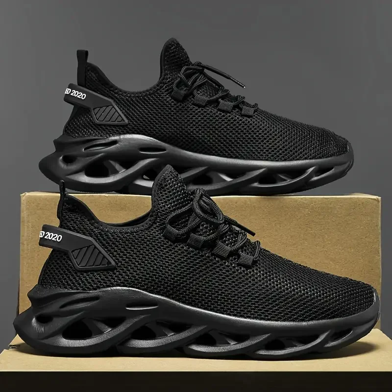 Hommes sport course noir Jogging chaussures espadrilles décontractées marron extérieur respirant maille femmes léger absorption des chocs noir Tennis