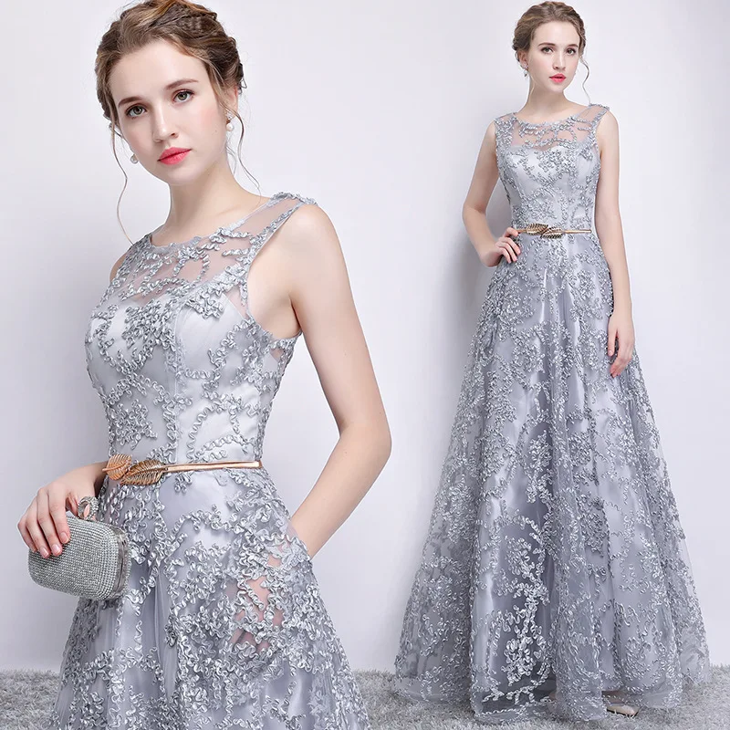 Banquet evening dress new dignified atmosphere slimming dress long host dress female autumn