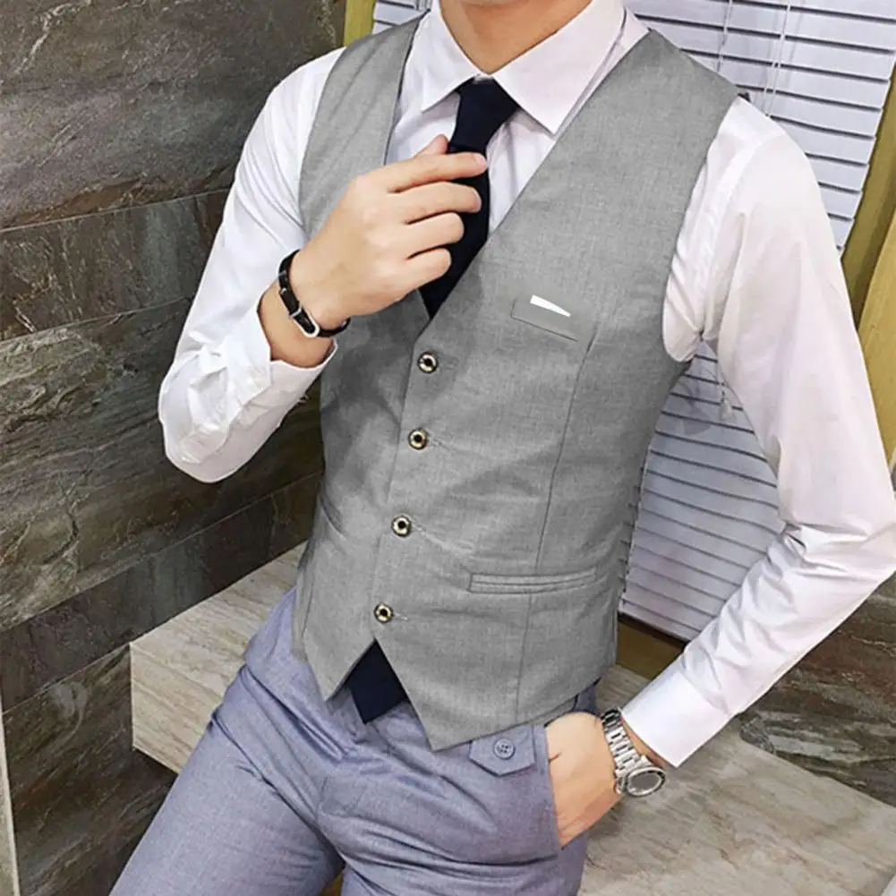 男性用Vネックベスト,上質なフォーマルウェア,結婚式のコート,シングルブレストのカーディガンスタイル