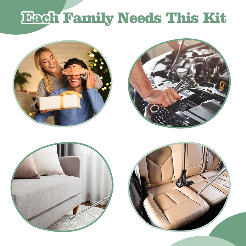 Portable Magnetic Pickup Telescopic Rotatable Silver Magnetic Pickup Rod with Retractable Pen Clip Magnet Suction Rod Hand Tool