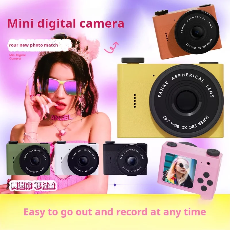 new2024 multi-functional student camera front and rear dual camera portable pocket camera retro mini digital camera holiday gif
