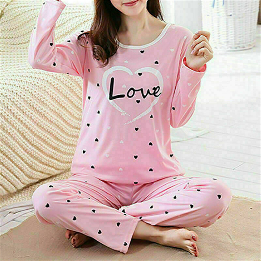 Pijama de dibujos animados Kawaii para mujer, conjunto de ropa de dormir, Top y pantalones, trajes de noche para el hogar