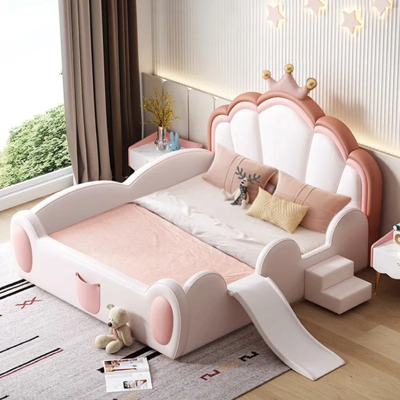 Marco De Cama doble De princesa para niñas bonitas, cama moderna De lujo De madera maciza para niños, Loft, Villa, Camas De Dormitorio, conjunto De muebles para dormitorio