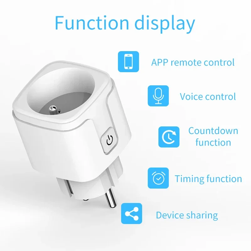 Tuya-enchufe inteligente WiFi/Zigbee, Monitor de potencia de 16A/20A con sincronización, Control por voz, Control por aplicación Smart Life para Alexa y Google Home