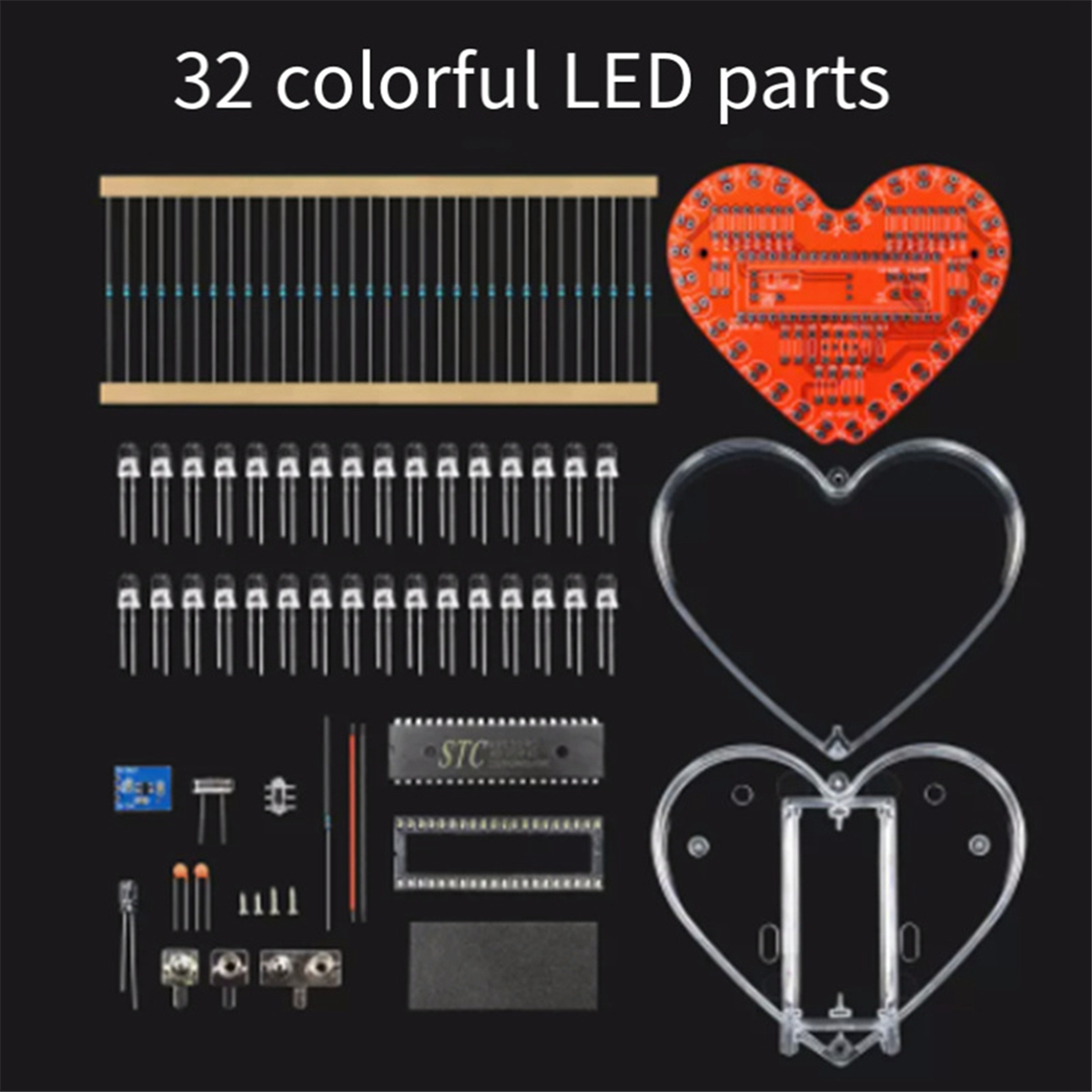 Herzförmige RGB LED Blinklicht Modul DIY elektronische Kit Wasser lampe Löten Projekt Praxis für Schüler