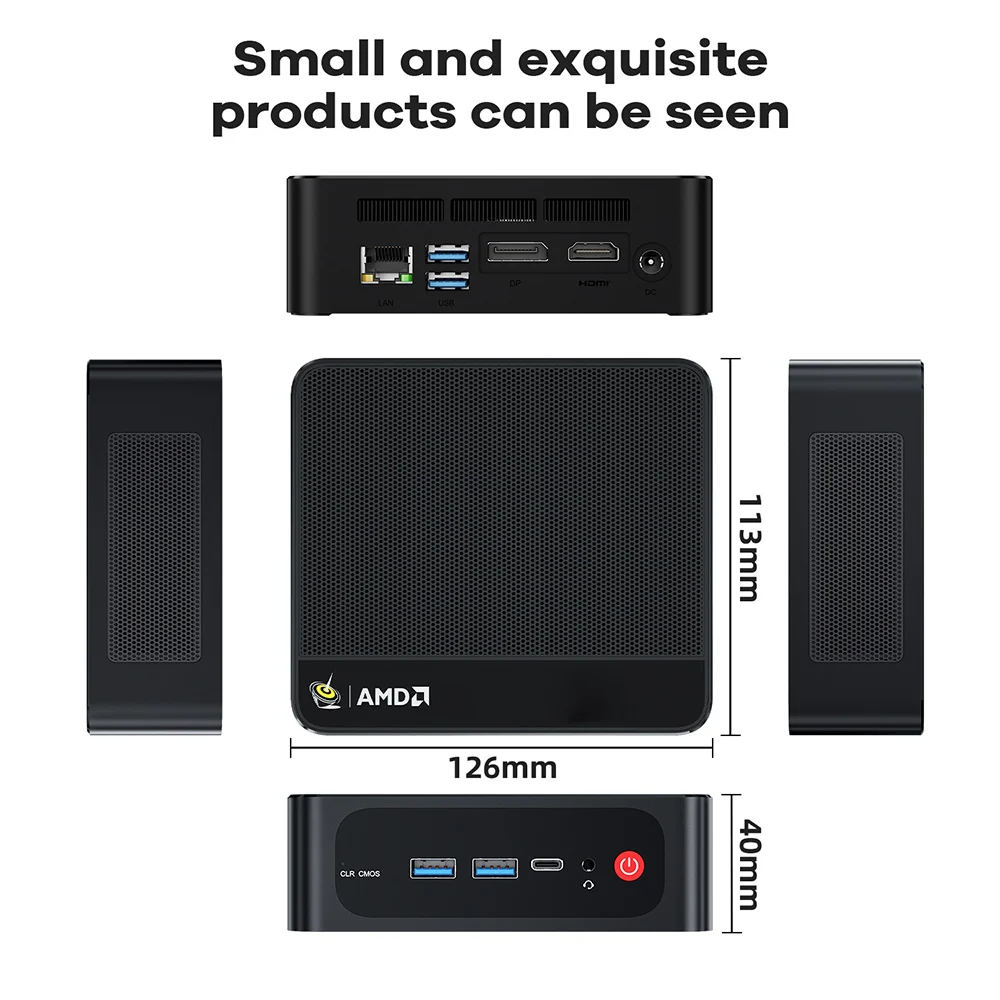 Beelink SER5 Mini PC AMD Ryzen 5 5500U DDR4 16GB SSD 500GB Support WiFi6 BT5.2 4K HD 1000M Desktop Computer