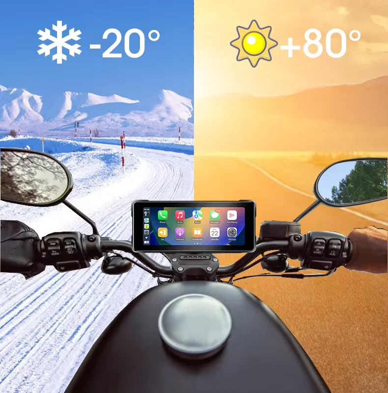 5/7 inch draagbare motorfietsnavigatie Draadloze Carplay Android Auto Waterdichte dubbele Bluetooth-scherm 2K cameramonitor