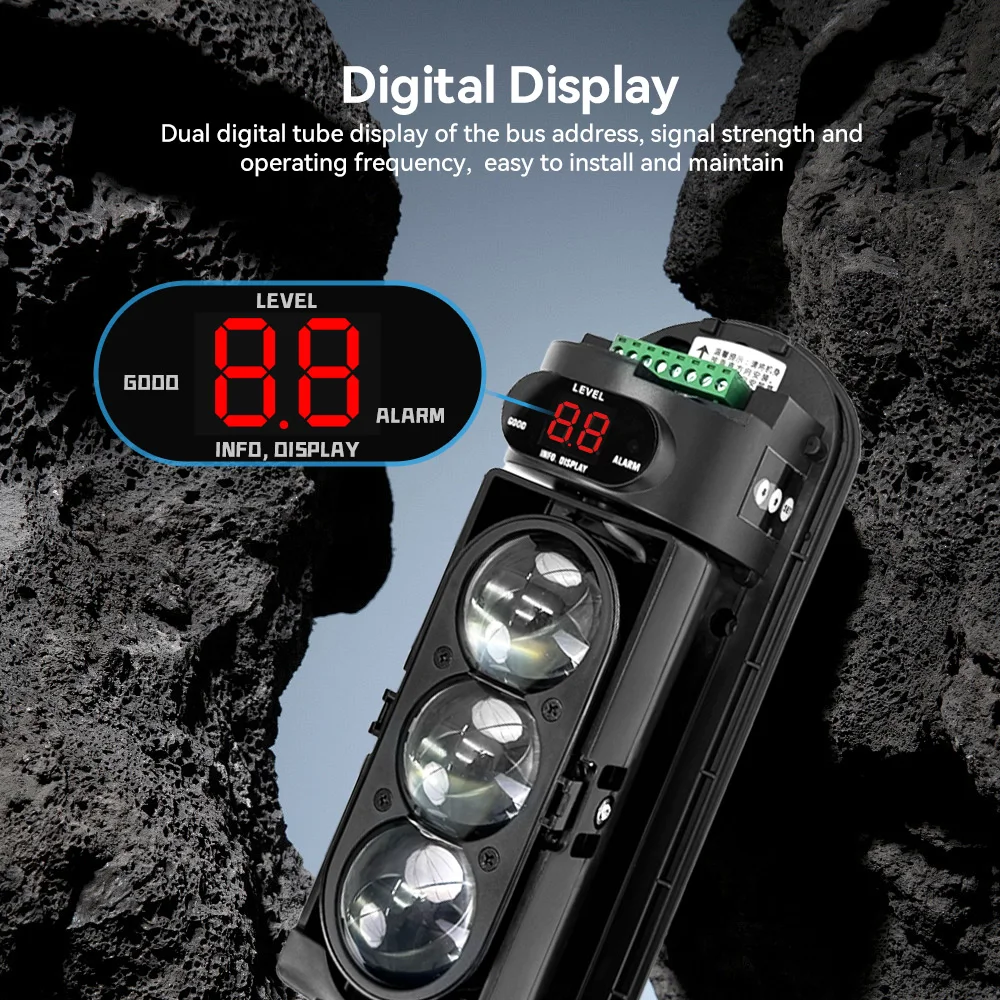 Meian Focus Wired Infrared Beam Detector, IP65 Waterproof Infrared Barrier Detector, 60m 100m 200m Infrared Sensor for Security