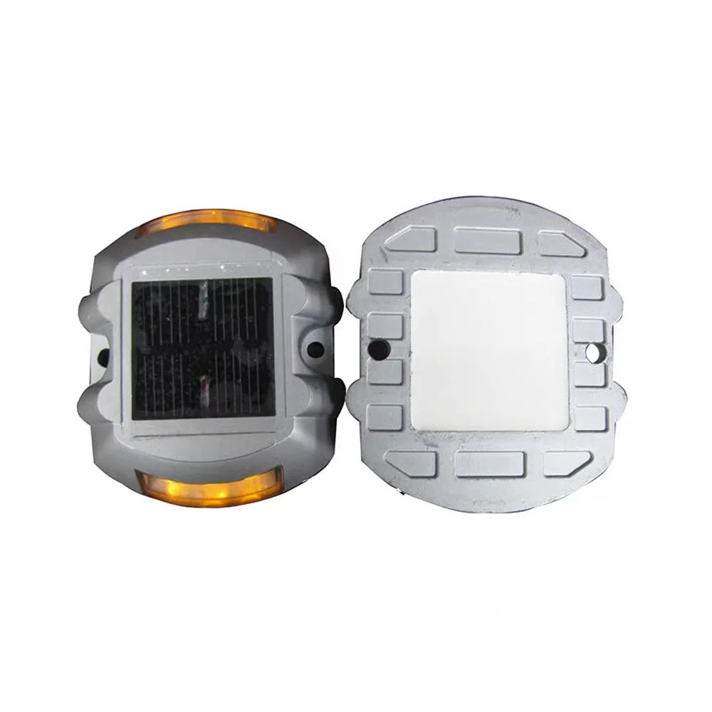 Smart Solar Road Studs with Motion Sensor - 8 LED Auto-Dimming Warning Lights IP68 Waterproof for Driveways/Parking Lots