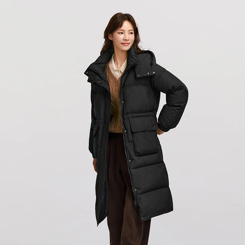 Semir-Chaqueta de plumón para mujer, longitud larga, desmontable, con capucha, ropa de invierno texturizada, novedad de 2024