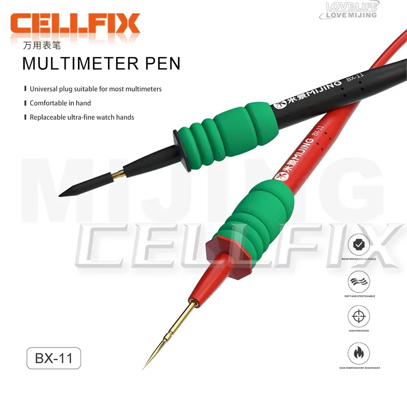 Mijing BX-11 caneta multímetro de alta precisão extra afiado medidor digital extra duro ponteiro sonda universal ferramentas de detecção de tensão