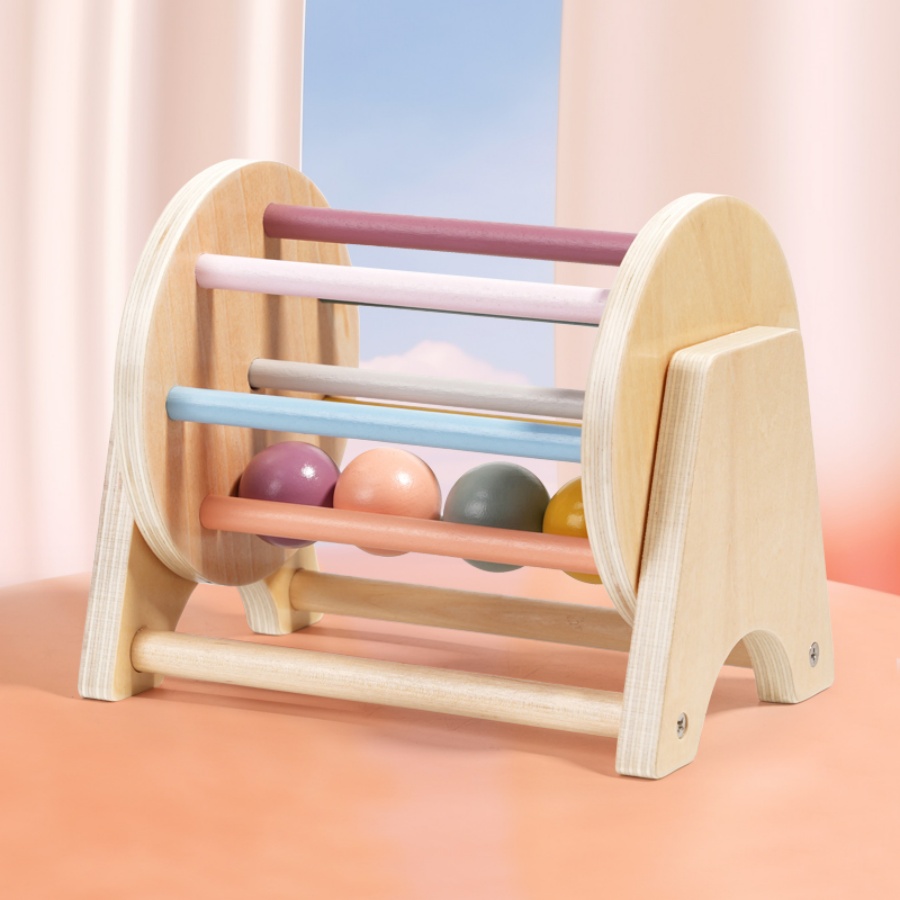 Montessori Baby Houten Speelgoed Munt Bal Drukke Trommel Baby Leermiddel Geschenken Kleur Vorm Cognitie Match Educatief Zintuiglijk Speelgoed