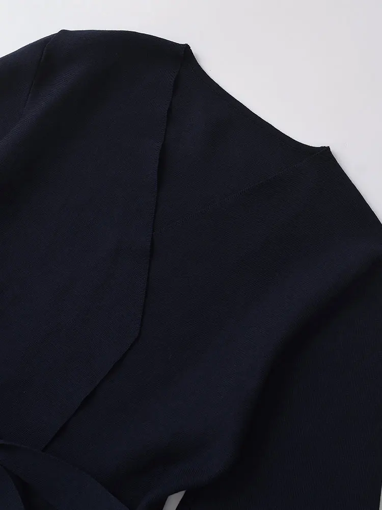 Traf 2024 outono fino de malha feminina cardigan camisola manga de pulso com decote em v jaqueta fina com faixas casaco y2k