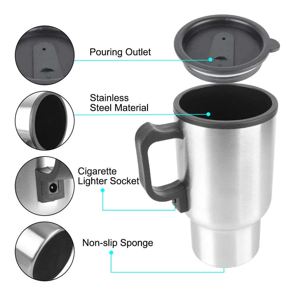 12 V 450 ml hochwertiger Auto-Wasserkocher – Edelstahl-Reisebecher für Kaffee/Tee Zoll (85 Chars), neues modisches Fahrzeug