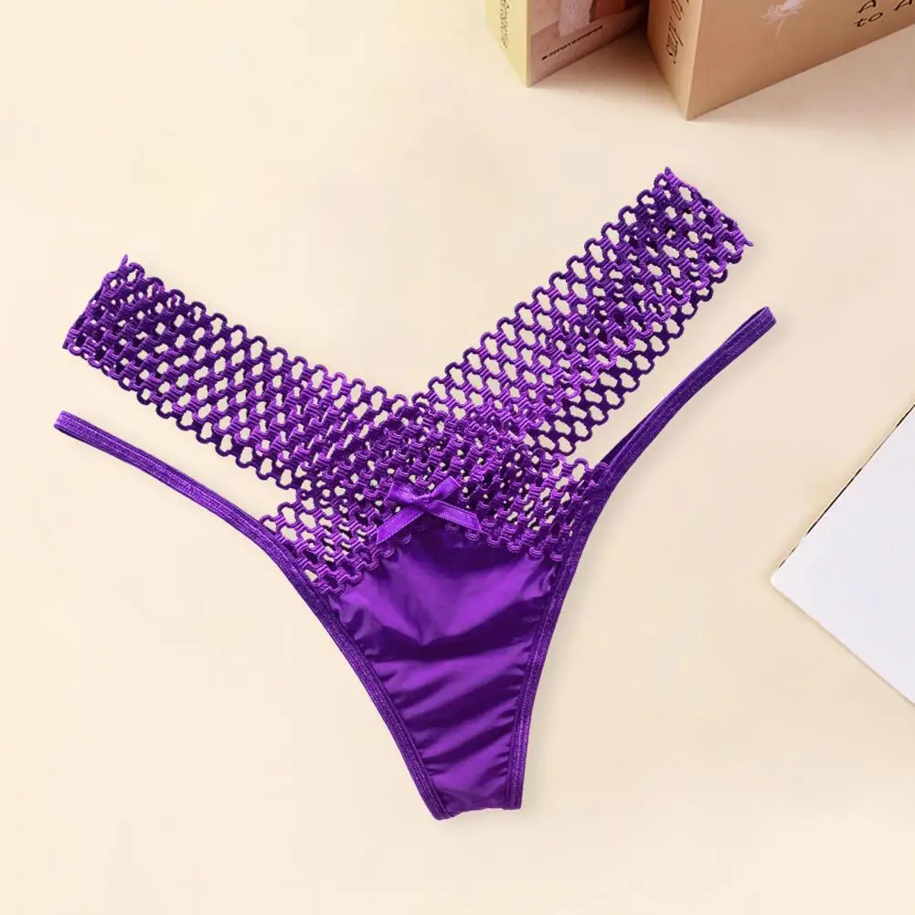 Calzoncillos de señora ahuecados elástico tira fina estilo francés señoras Sling Tanga Color sólido mujeres G-string calzoncillos diarios