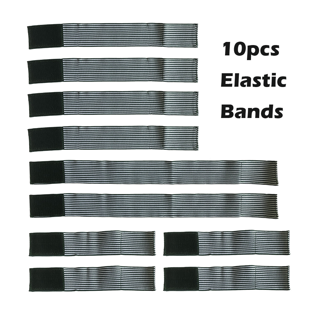 Almohadilla de electrodo de silicona conductora de microcorriente, banda elástica de fijación, tira elástica ajustable para parche Electro EMS, 10 Uds.