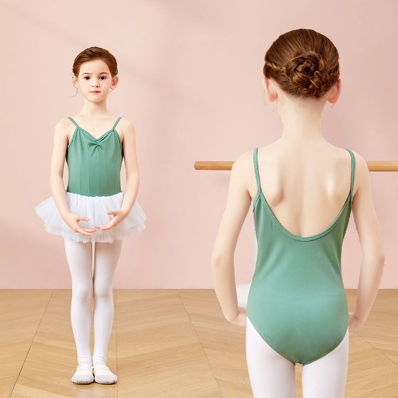 Leotardos de Ballet para niñas, camisola, leotardo de baile, leotardo de gimnasia sin mangas para niños pequeños, mono de Ballet con espalda en U de algodón para niñas
