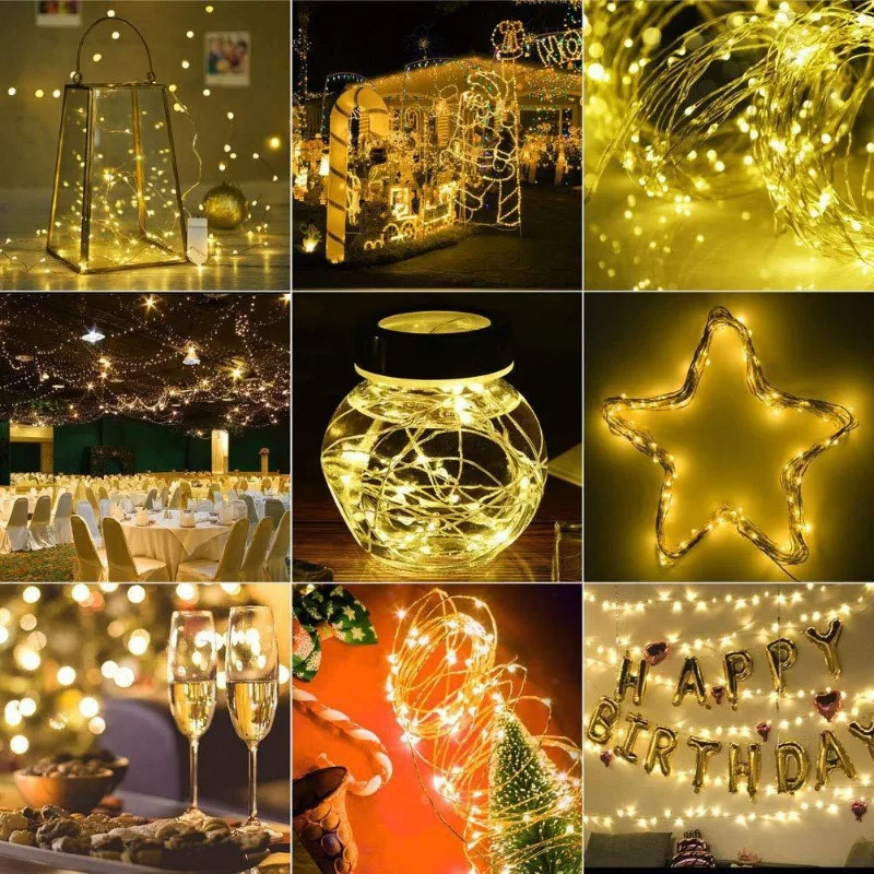 1 メートル 2 メートル 5 メートル 10 メートル銅線 LED ストリングライトホリデー照明妖精花輪クリスマスツリーウェディングパーティーの装飾