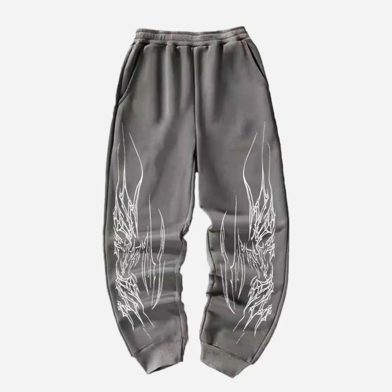 ผู้ชายใหม่ผ้าฝ้าย Lint กางเกงพิมพ์สีดํา Sweatpants ฟิตเนสกลางแจ้ง Jogging Drawstring กระเป๋าผู้หญิงสบายๆกางเกง