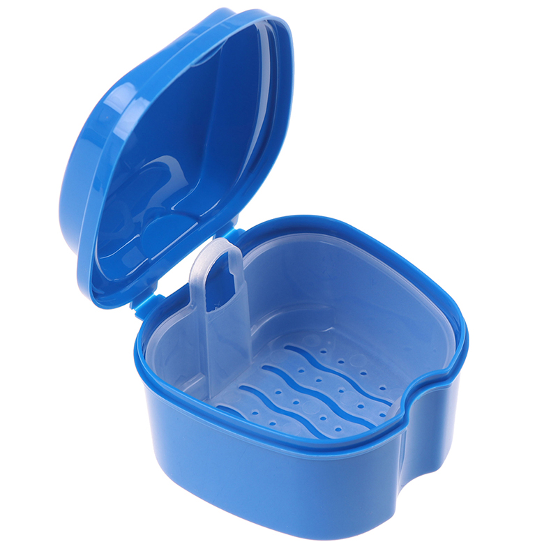 Prothese Bad Box Organizer Dental Falsche Zähne Lagerung Box mit Hängen Net Container Reinigung Zähne Fällen Künstliche Zahn Boxen