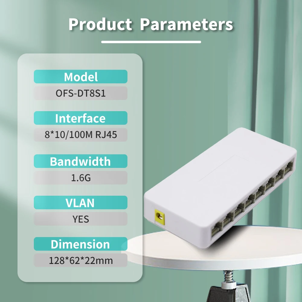 OPTFOCUS 5 8 Ports UTP RJ45 Gigabit Ethernet Switch 1000 Mbit/s Mini Netzwerk Switches VLAN Ethernet Splitter Lan Hub Switch