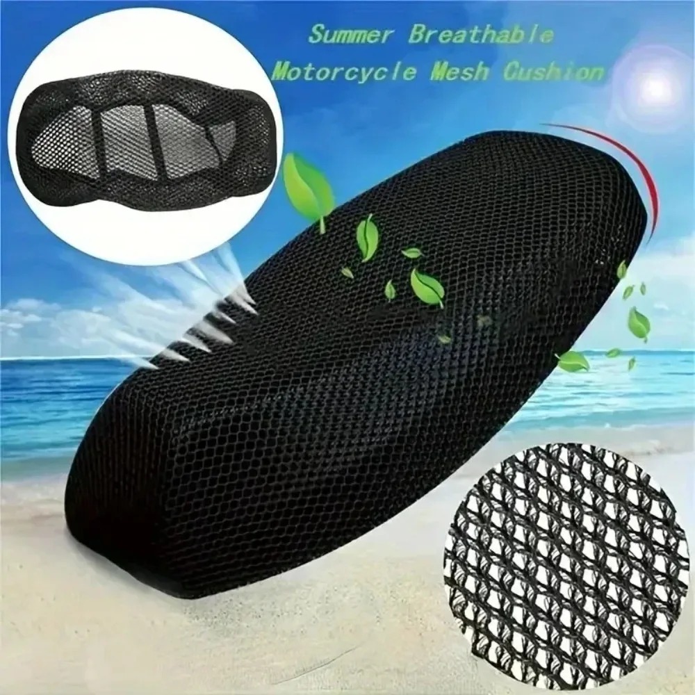 2025NIEUWMotorcycle Seat Cover - Dik ademend gaas voor scooters, motorfietsen, zonwering poly motorfiets zitkussens