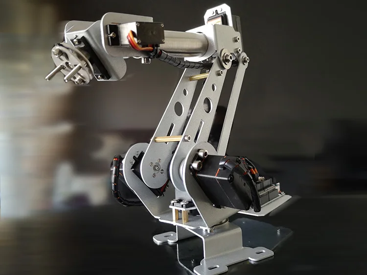 6 dof braço robótico de aço inoxidável, robô mecânico, garra de controle remoto com servo mg90 para brinquedo infantil, braço robô rc, kit diy
