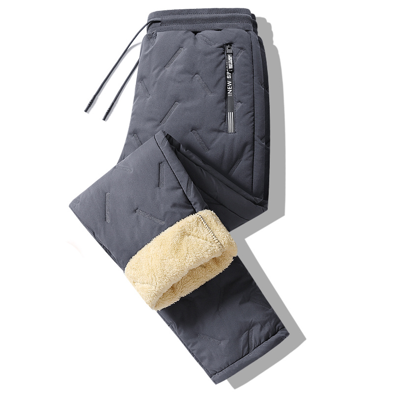Felpa invernale da uomo in peluche di pile spesso pantaloni sportivi in lana d'agnello pantaloni termici pantaloni casual pantaloni di cotone caldo antivento 8828