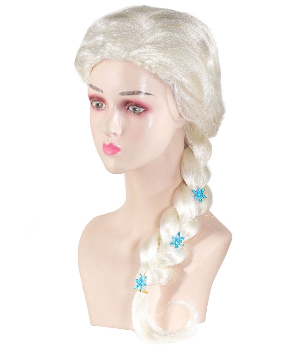 Prinzessin Mädchen Elsa Cosplay Perücke Nette Schnee Königin Dress Up Braid Elsa Haar Cosplay Perücken Halloween Karneval Purim Maskerade Party